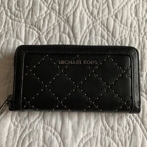 Michael Kors black studded wallet